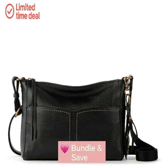 Leather Crossbody Bag with Adjustable Strap & Zipper Closure